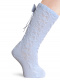 Calcetines altos labrados con lazo trasero Azul Bebe Babyblue