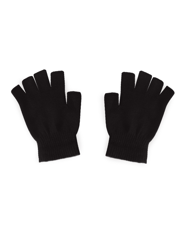 Guantes cortos sin dedos, guantes cortos, guantes negros sin dedos