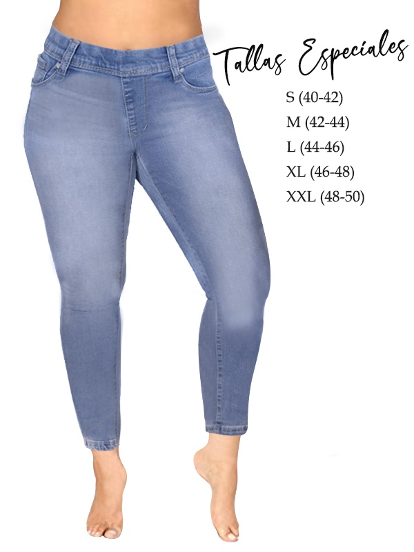 Comprar Leggings de cintura alta para mujer, 6 colores, parte inferior  lisa, pantalones vaqueros informales, pantalones ajustados de talla grande